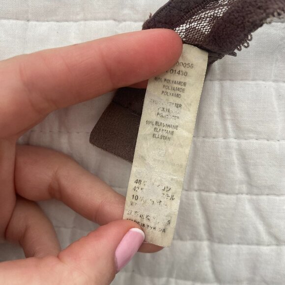 Audabe Paris Purple & Cream Floral Lace Bra Size 36B - Picture 3 of 7